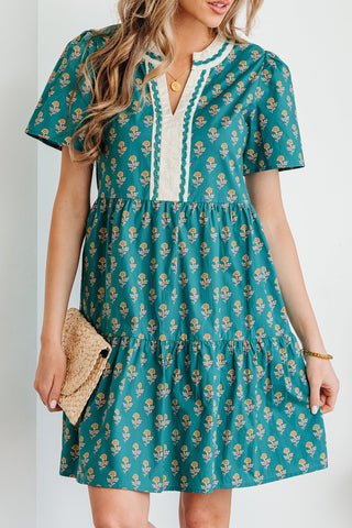 Clover Short Sleeve Floral Dress in - Floral Dresses photo