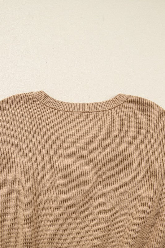 Zariah Embellished Keyhole Ribbed Sweater in - photo