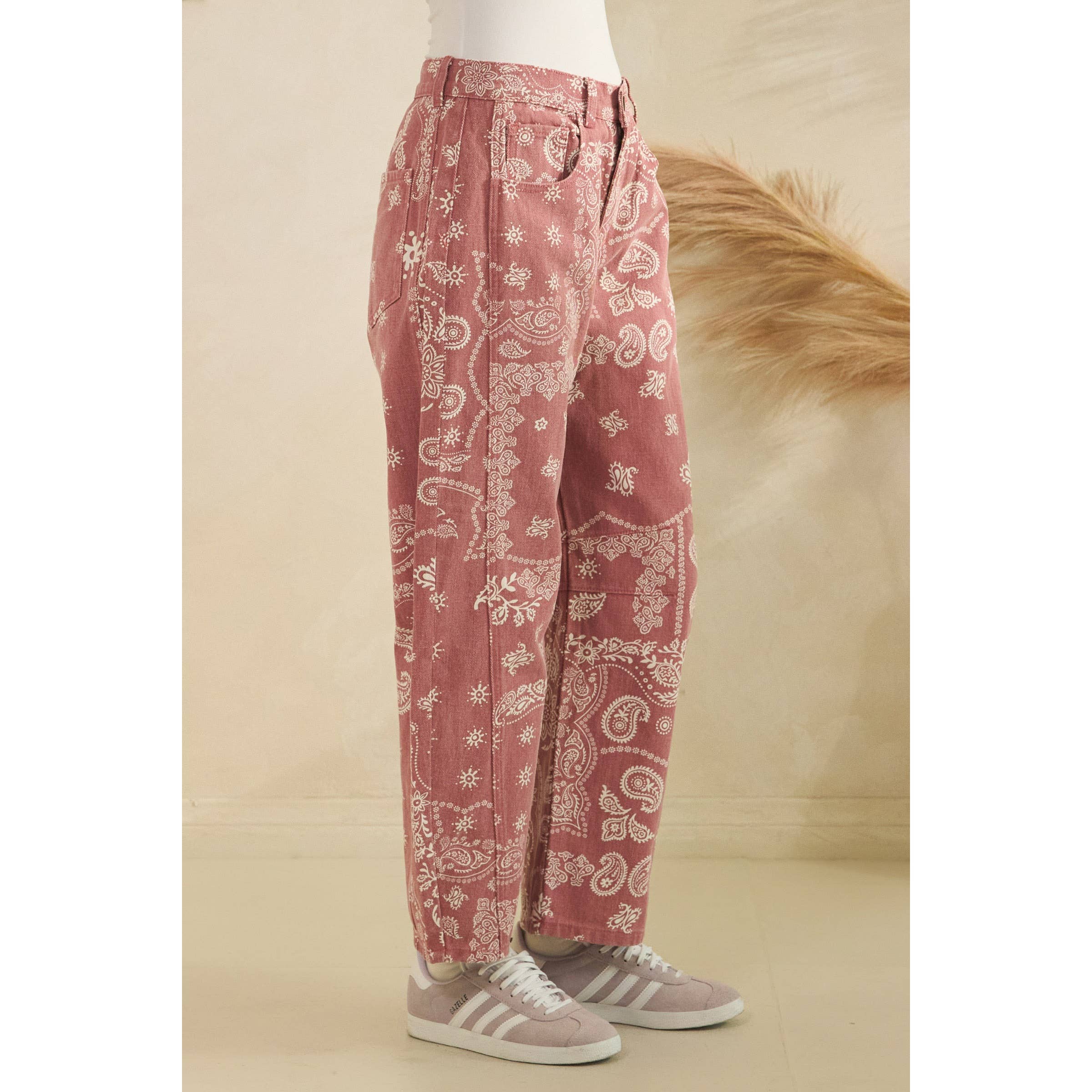 Vintage Pink Paisley Denim in - photo