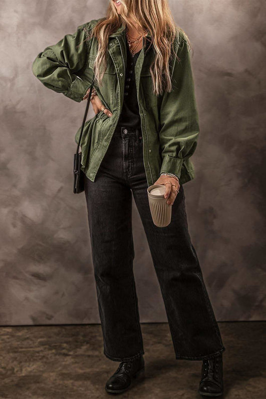 Zip Up Long Sleeve Jacket in - photo