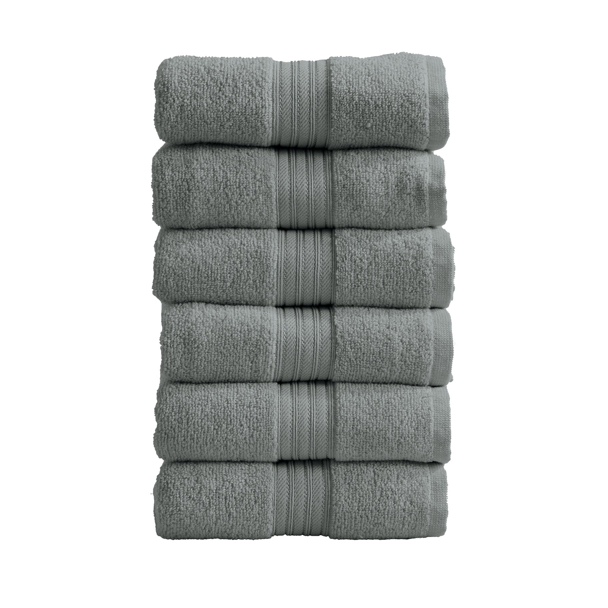 Cotton Terry Bath Towel Set - Cooper Collection in Hand Towel (Pack of 6) Steel Blue - photo
