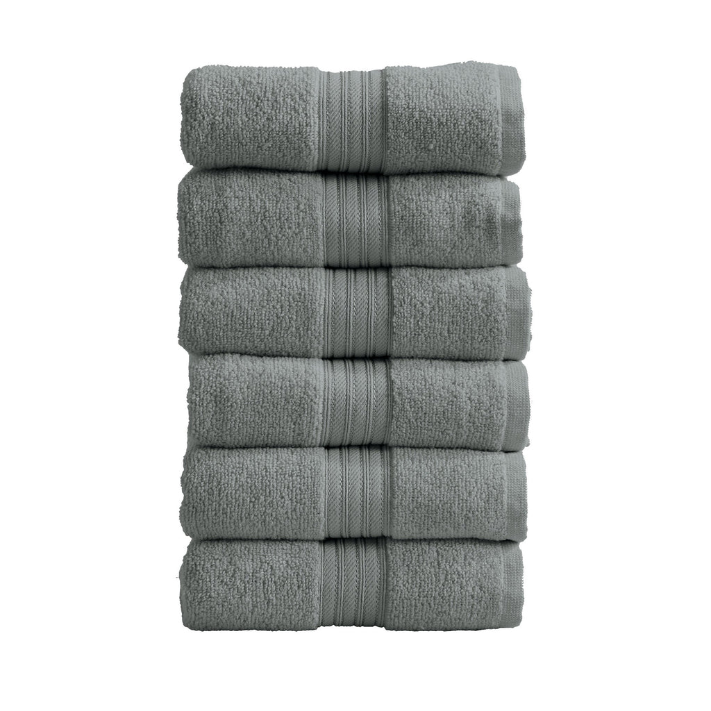 Cotton Terry Bath Towel Set - Cooper Collection in Hand Towel (Pack of 6) Steel Blue - photo