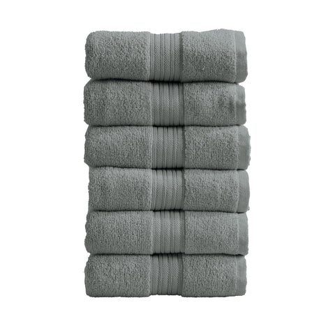 Cotton Terry Bath Towel Set - Cooper Collection in Hand Towel (Pack of 6) Steel Blue - photo