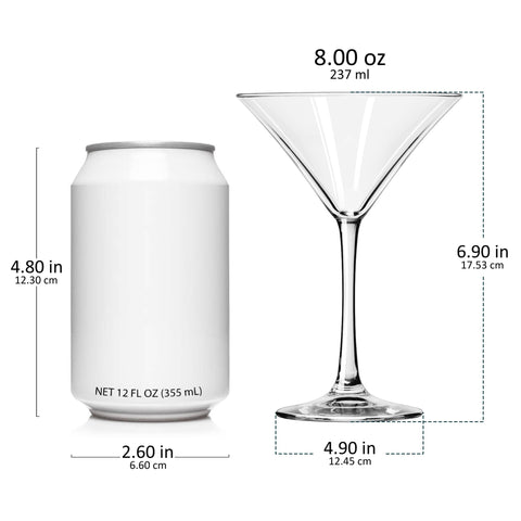 Libbey Entertaining Essentials Martini Glasses, 8 ounce, Set of 6 -