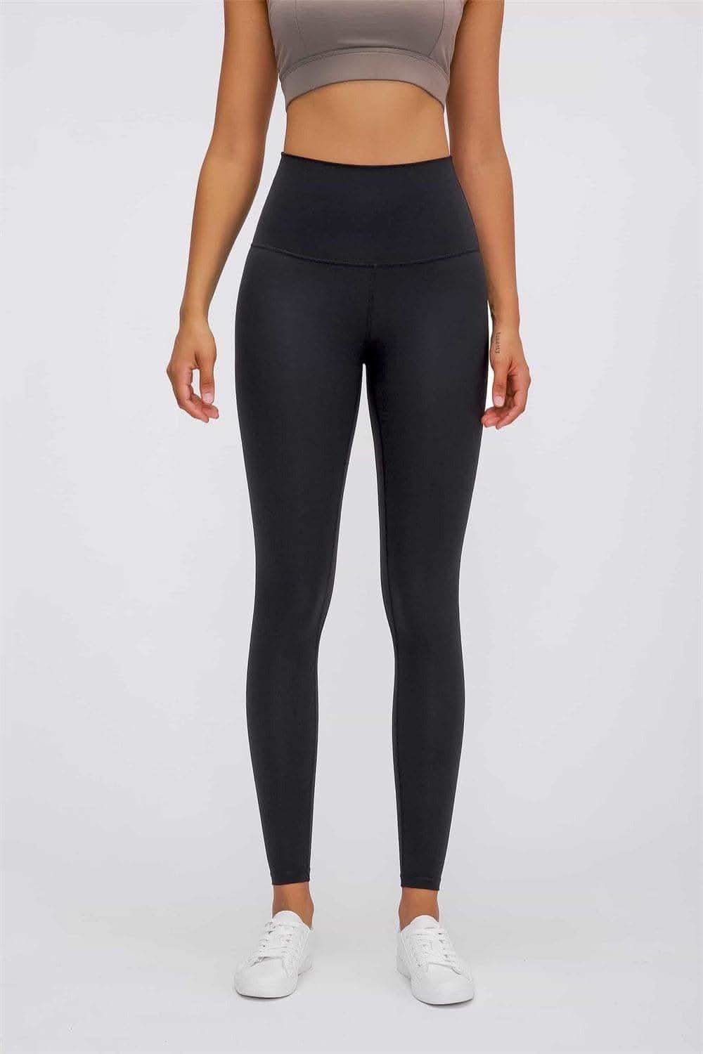 Feel-Like Skin Elastic Waistband Yoga Leggings - SwagglyLife Home & Fashion