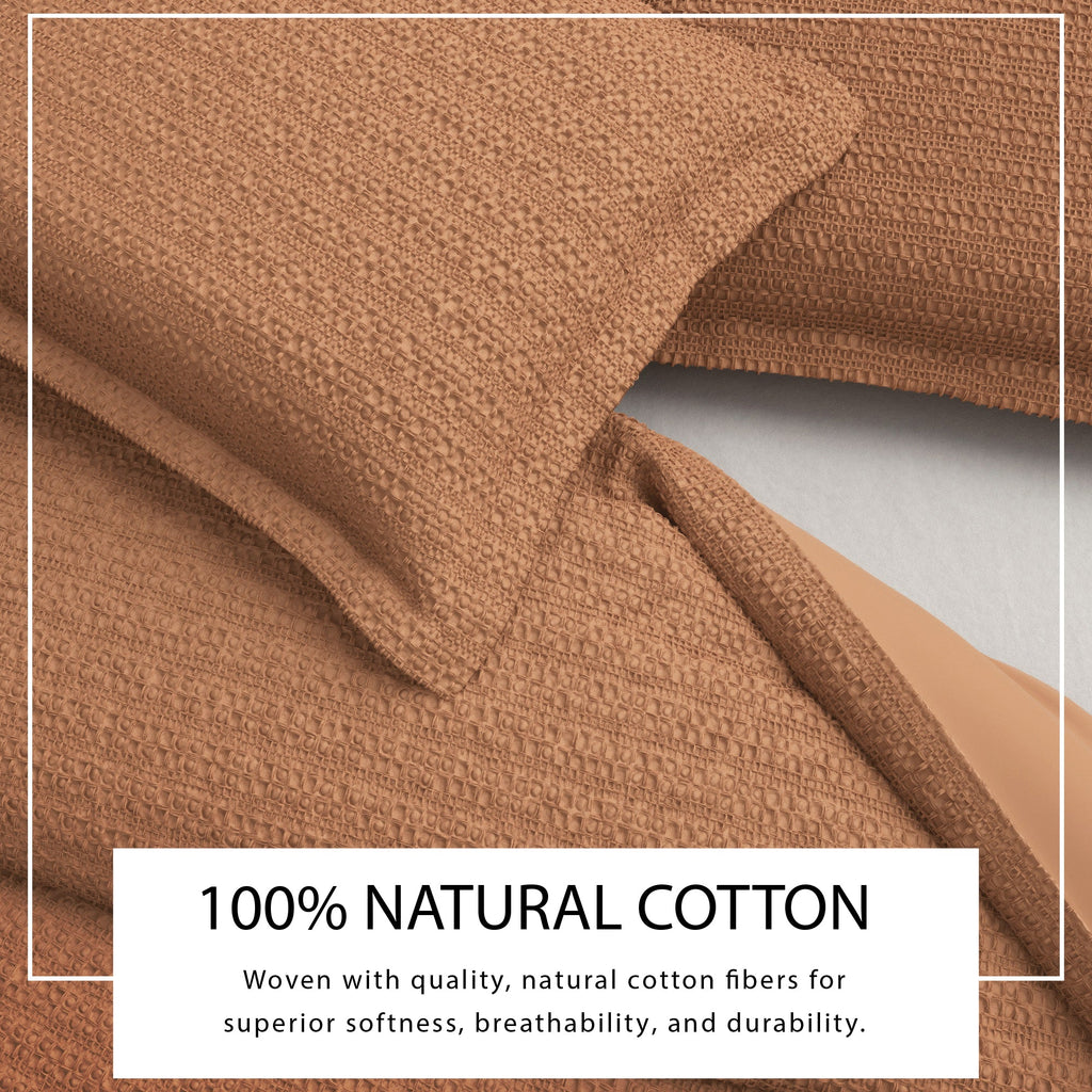 100% Cotton Honeycomb Waffle Duvet Set - Mattea Collection in - Duvet photo