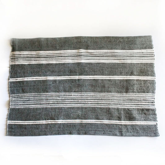 Aden Cotton Bath Mat in Grey with Natural - Bath Mats & Rugs photo