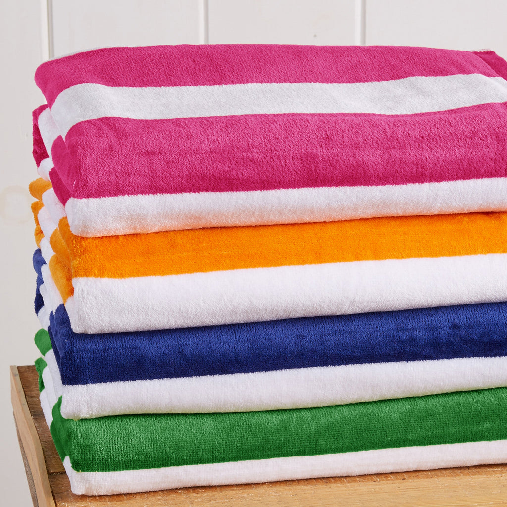 Cotton Velour Cabana Stripe Beach Towel - Novia Collection in - photo