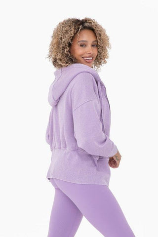 Fleece Hoodie Jacket with Tapered Sleeves - SwagglyLife Home & Fashion