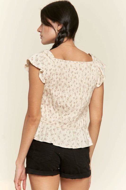 Floral print ruffled top - SwagglyLife Home & Fashion