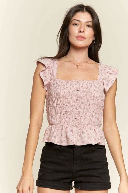 Floral print ruffled top - SwagglyLife Home & Fashion