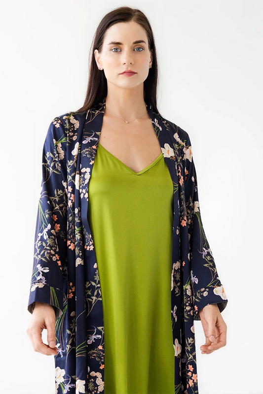 Salua Lingerie Silk Floral Design Robe in - ROBES photo
