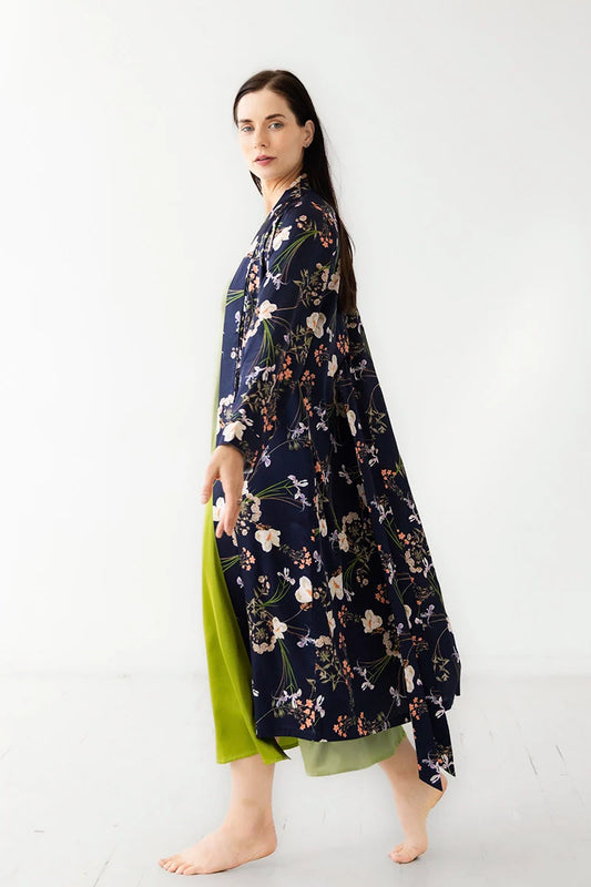 Salua Lingerie Silk Floral Design Robe in - ROBES photo