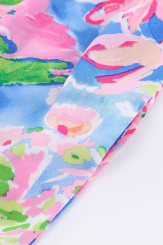 Floral Smocked Square Neck Jumpsuit with Pockets - SwagglyLife Home & Fashion