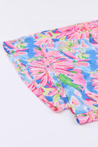 Floral Smocked Square Neck Jumpsuit with Pockets - SwagglyLife Home & Fashion