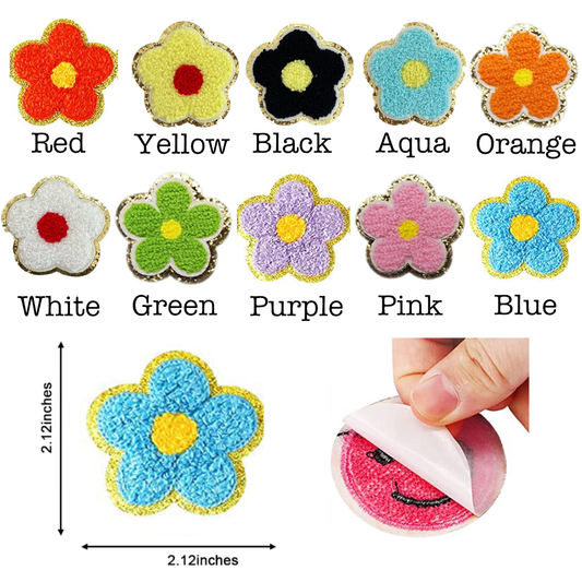 Self Adhesive Chenille Flower Patches in - Apparel & Accessories photo