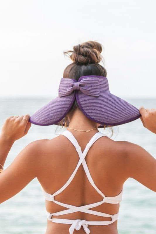 Foldable Wide Brim Bow Visor - SwagglyLife Home & Fashion