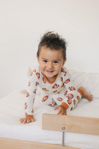 Football Print 2pc Bamboo Pajamas in - photo
