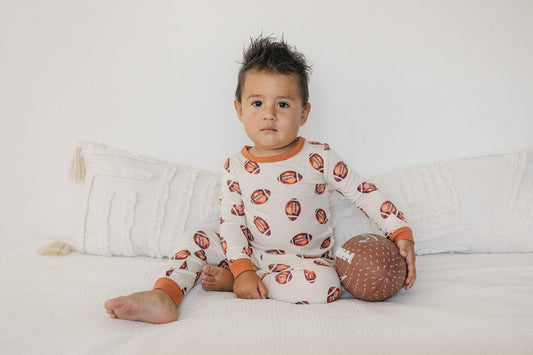 Football Print 2pc Bamboo Pajamas in - photo