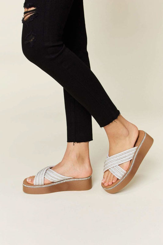 Forever Link Rhinestone Platform Wedge Sandals in - Shoes photo