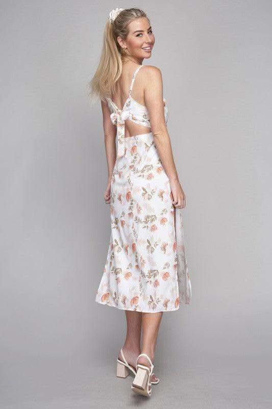 Frenchy Tied Backless Floral Cami Dress - SwagglyLife Home & Fashion