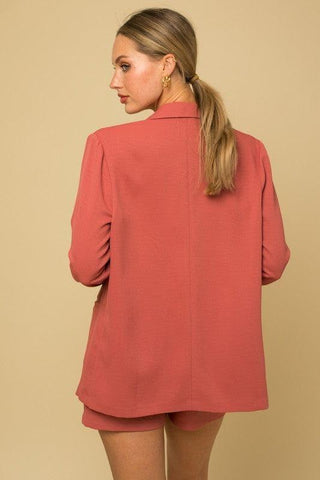 GILLI Double Breasted Blazer, Coral - SwagglyLife Home & Fashion