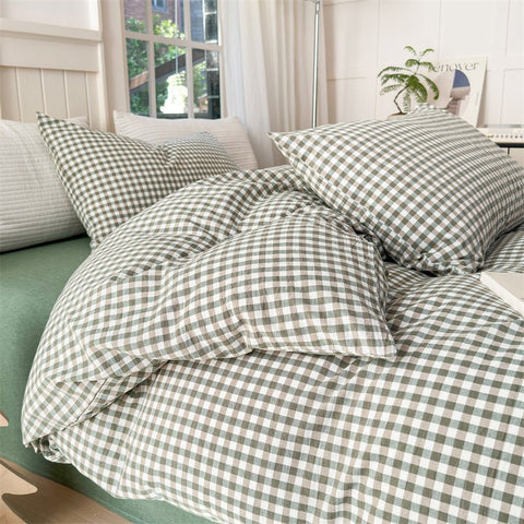 Gingham Bedding Set / Brown in - Bedding Set photo