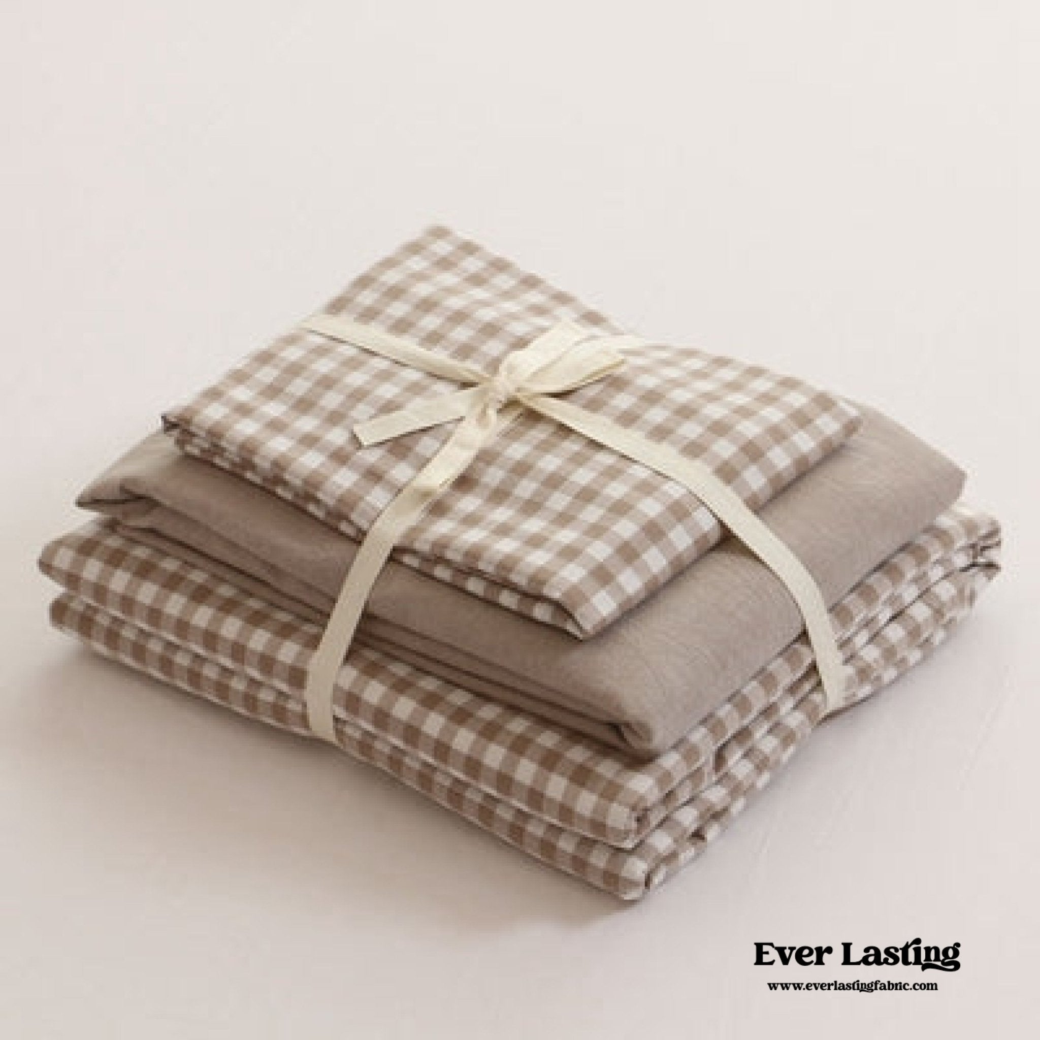 Gingham Bedding Set / Brown in - Bedding Set photo