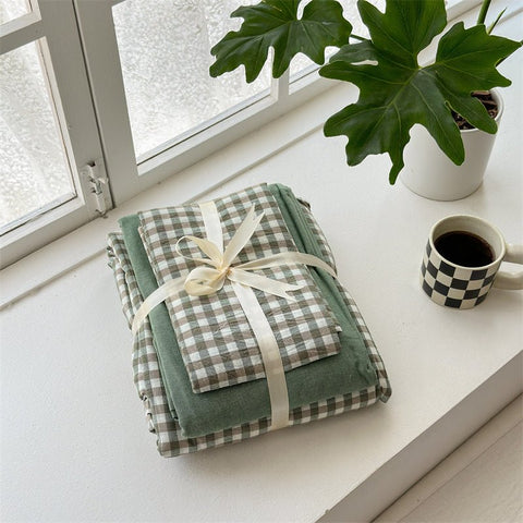 Gingham Bedding Set / Brown in - Bedding Set photo