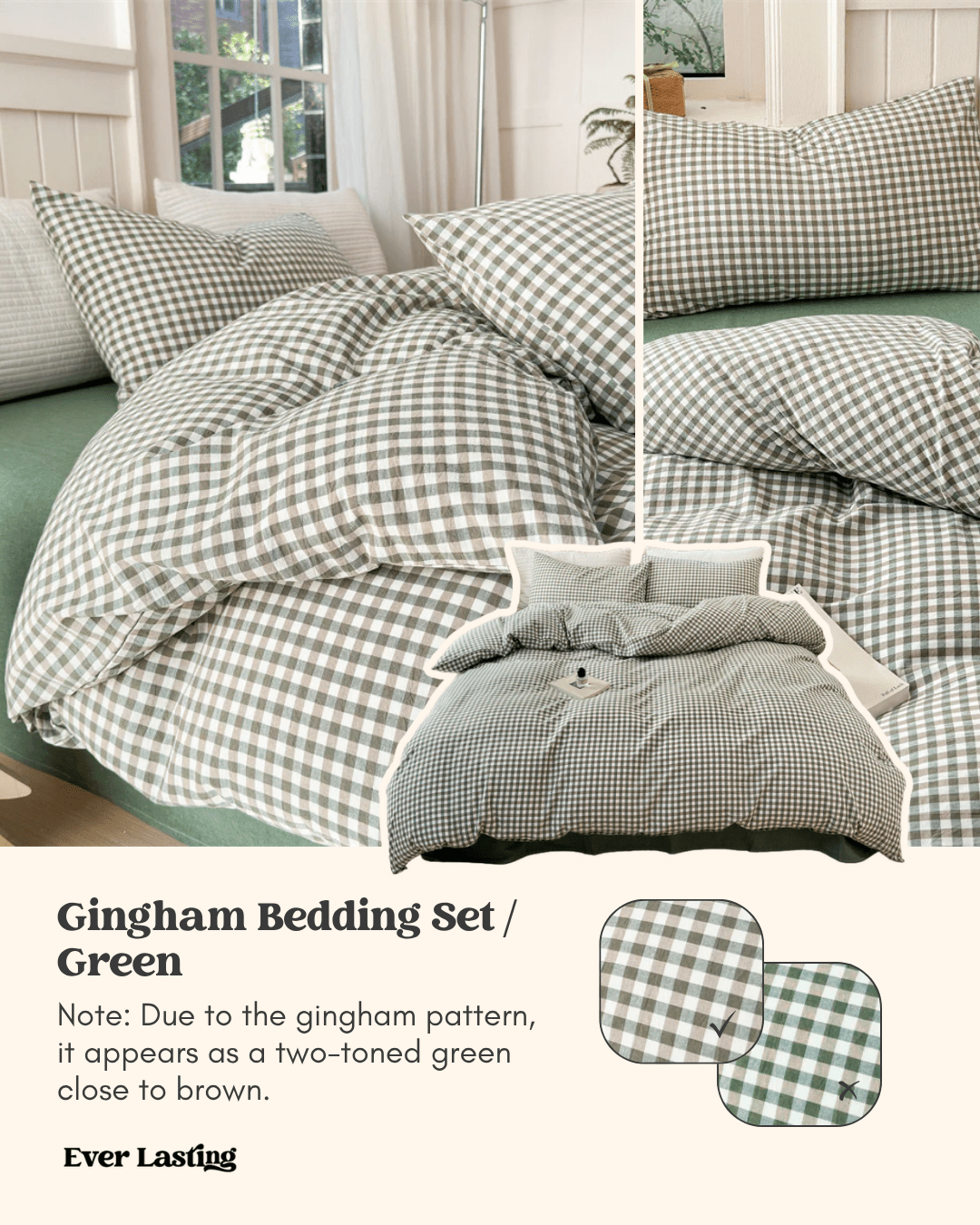 Gingham Bedding Set / Brown in - Bedding Set photo