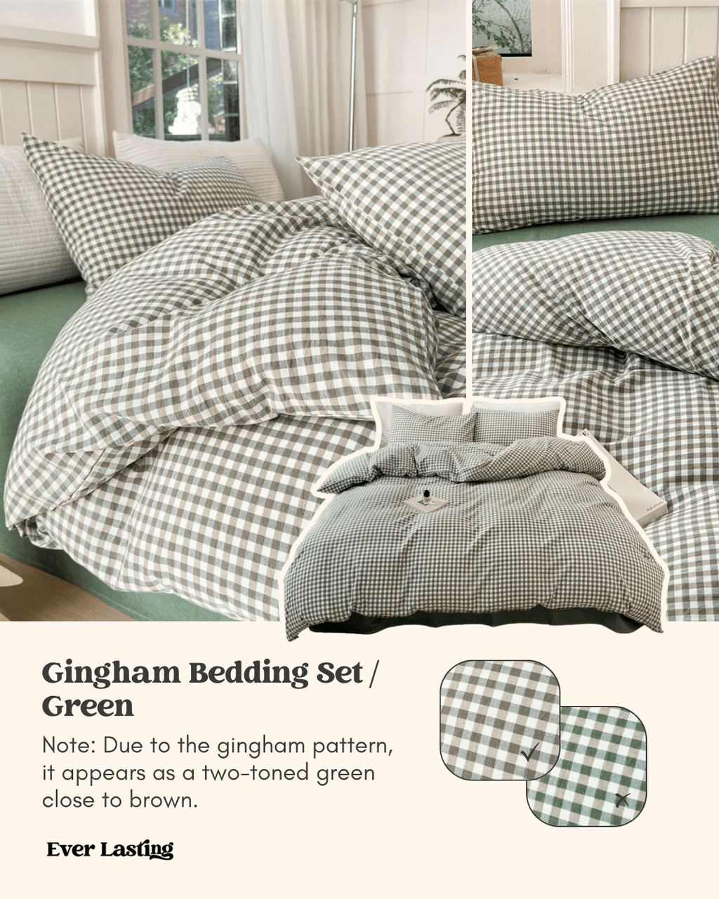 Gingham Bedding Set / Brown in - Bedding Set photo