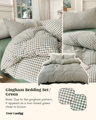 Gingham Bedding Set / Brown in - Bedding Set photo