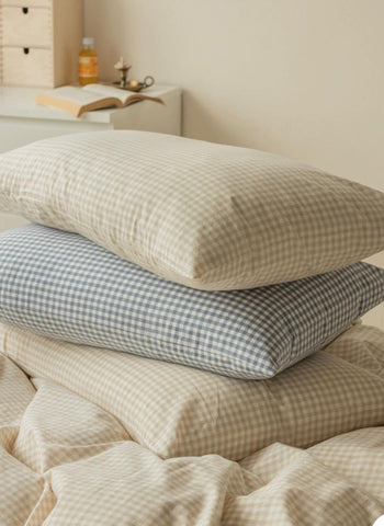 Gingham Bedding Set / Brown in - Bedding Set photo