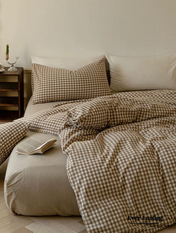 Gingham Bedding Set / Brown in - Bedding Set photo