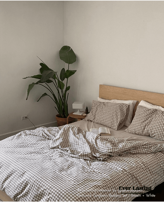 Gingham Bedding Set / Brown in - Bedding Set photo