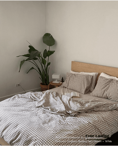Gingham Bedding Set / Brown in - Bedding Set photo