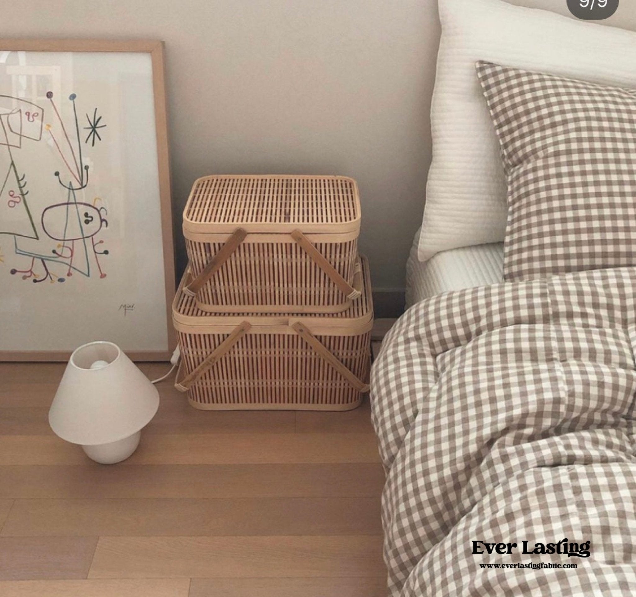 Gingham Bedding Set / Brown in - Bedding Set photo