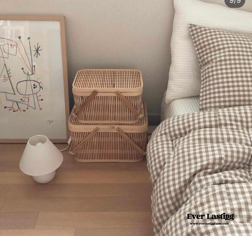 Gingham Bedding Set / Brown in - Bedding Set photo