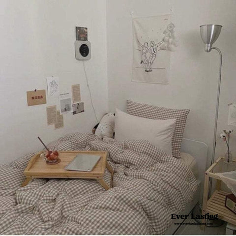 Gingham Bedding Set / Brown in - Bedding Set photo