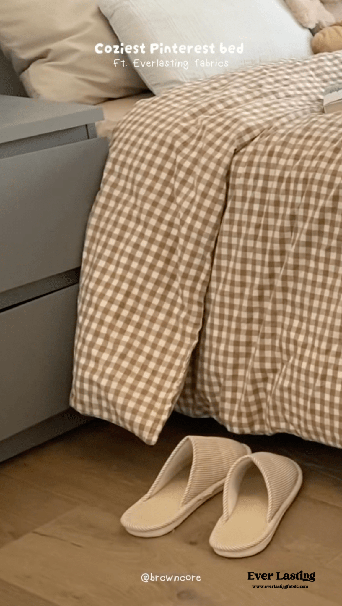 Gingham Bedding Set / Brown in - Bedding Set photo
