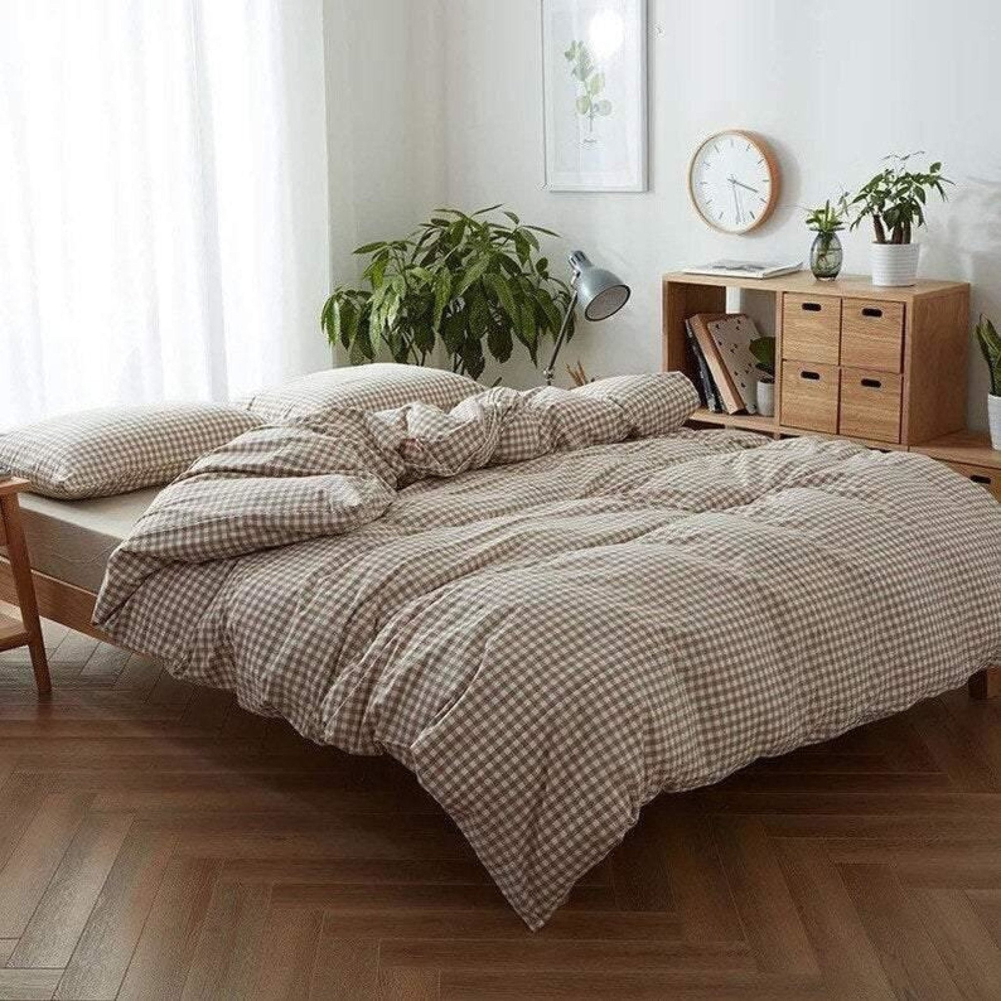 Gingham Bedding Set / Brown in Brown - Bedding Set photo