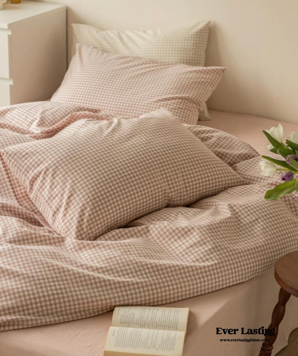 Gingham Bedding Set / Brown in - Bedding Set photo