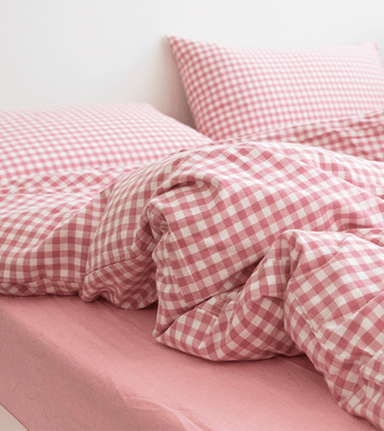 Gingham Bedding Set / Brown in - Bedding Set photo