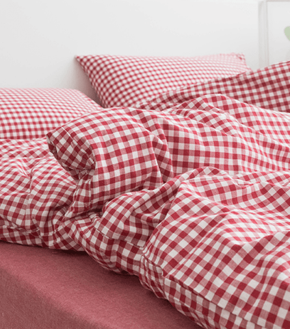 Gingham Bedding Set / Brown in - Bedding Set photo