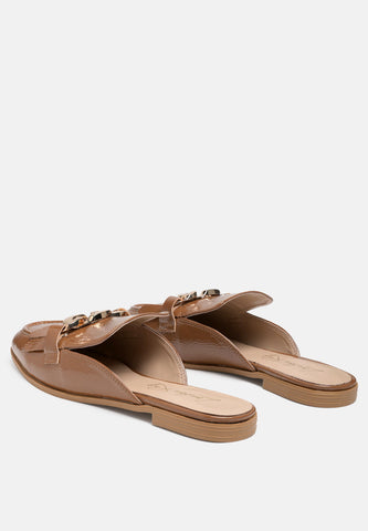 Gladioli Metal Buckled Fringe Detail Mules in - Mules photo