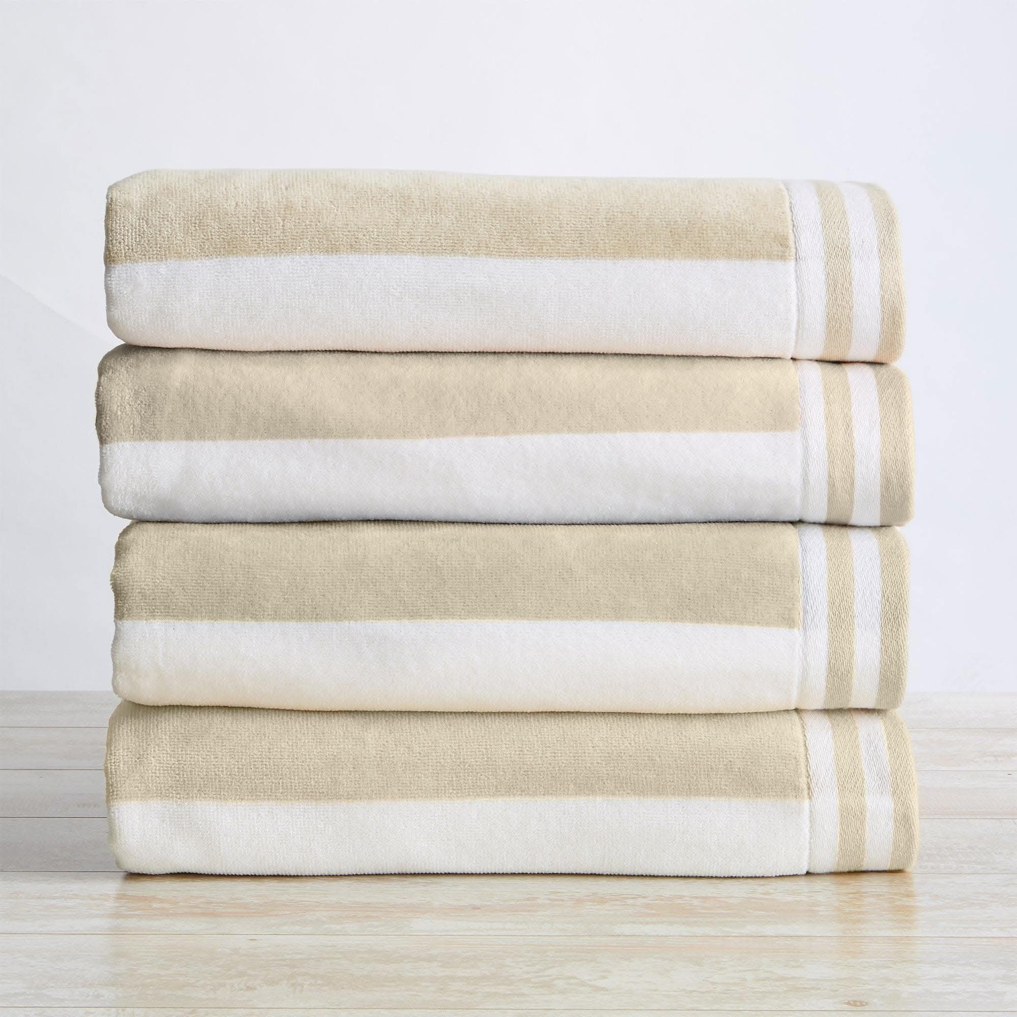 4 Pack Striped Cabana Beach Towel - Edgartown Collection