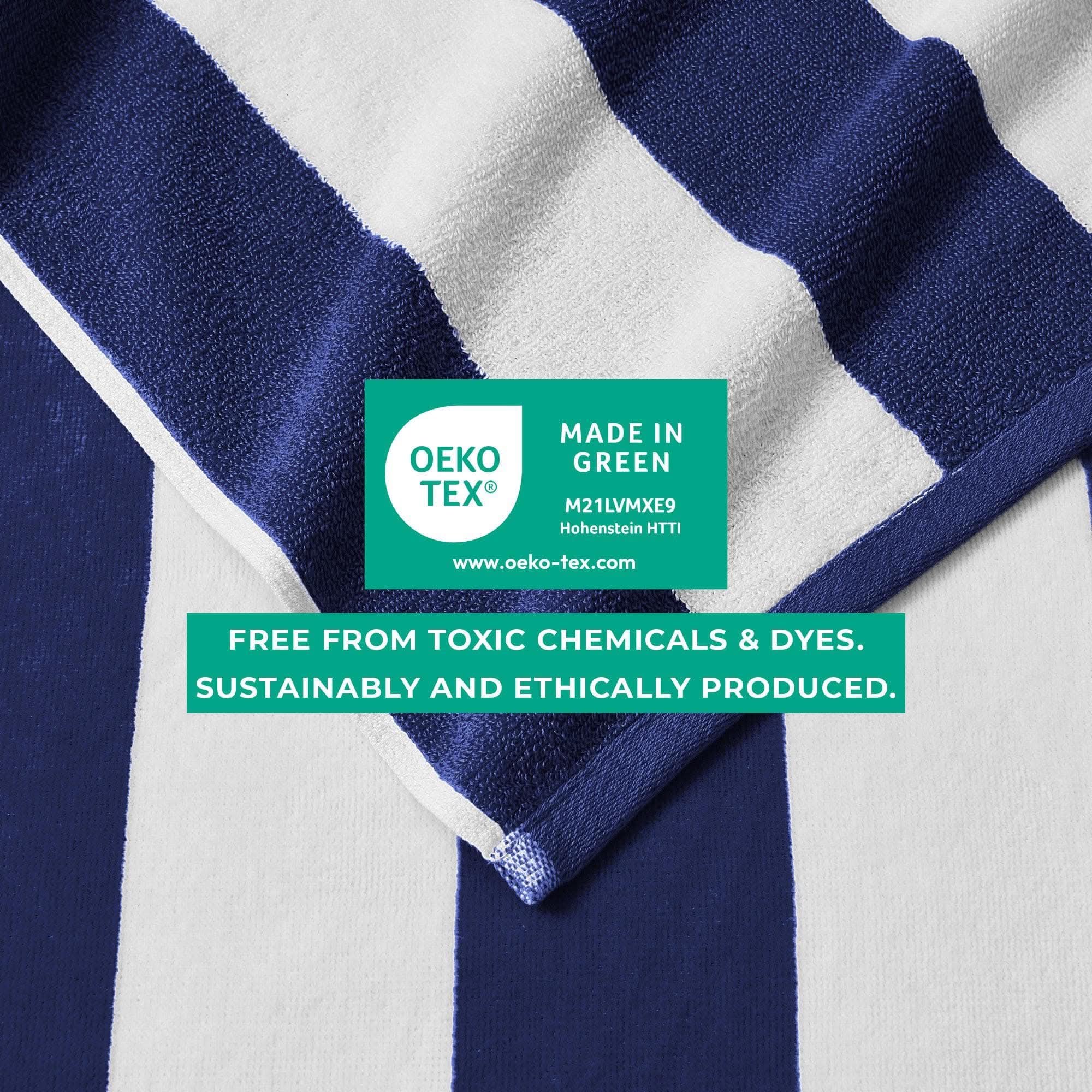 Cotton Velour Cabana Stripe Beach Towel - Novia Collection - SwagglyLife Home & Fashion