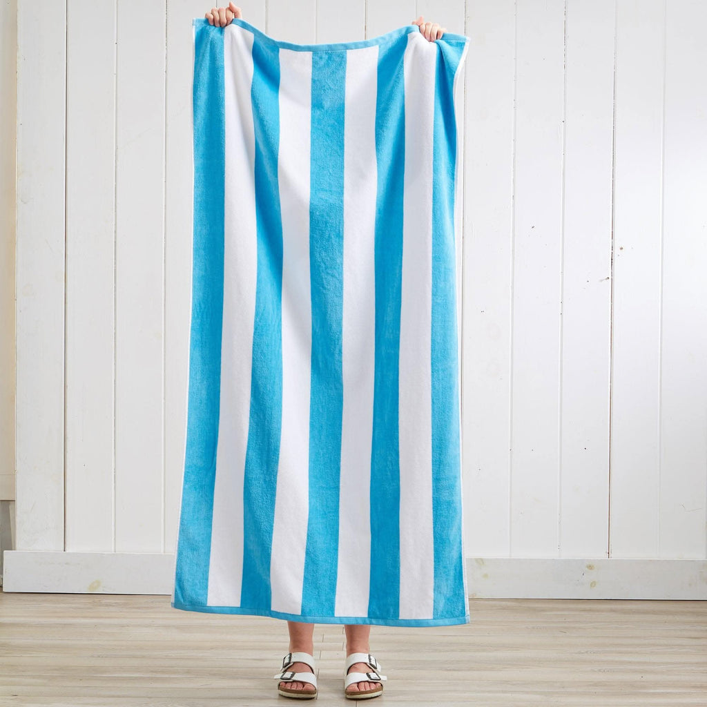 Cotton Velour Cabana Stripe Beach Towel - Novia Collection - SwagglyLife Home & Fashion