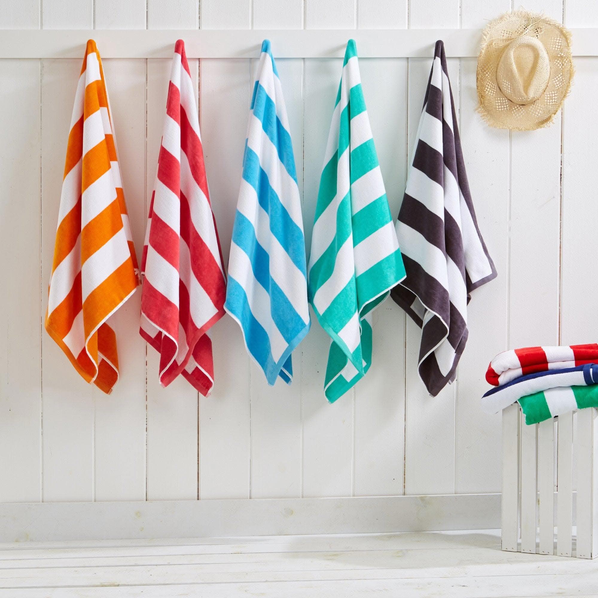 Cotton Velour Cabana Stripe Beach Towel - Novia Collection - SwagglyLife Home & Fashion