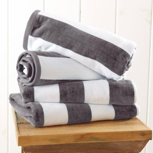 Cotton Velour Cabana Stripe Beach Towel - Novia Collection in - photo
